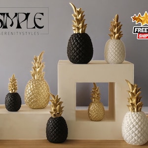 Nordic Pineapple Figurine | Creative Fruit-Shaped Decor | Gold and Silver Ananas Ornament | Home & Wedding Gift | Modern Accent Decoration