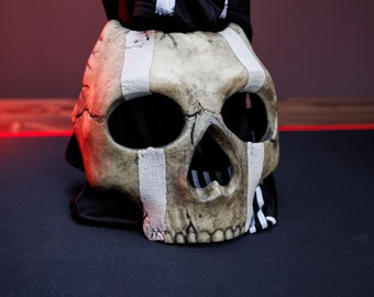 máscara de bacalao fantasma hecha a mano, llamada del deber guerra moderna, operaciones negras
