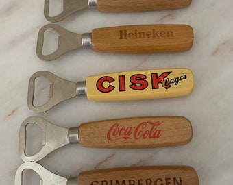 Lot of 5 Vintage Bottle Openers! Coca-Cola, Cisk, Heineken, Grimbergen