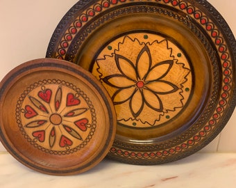 ¡Platos de madera decorativos vintage!