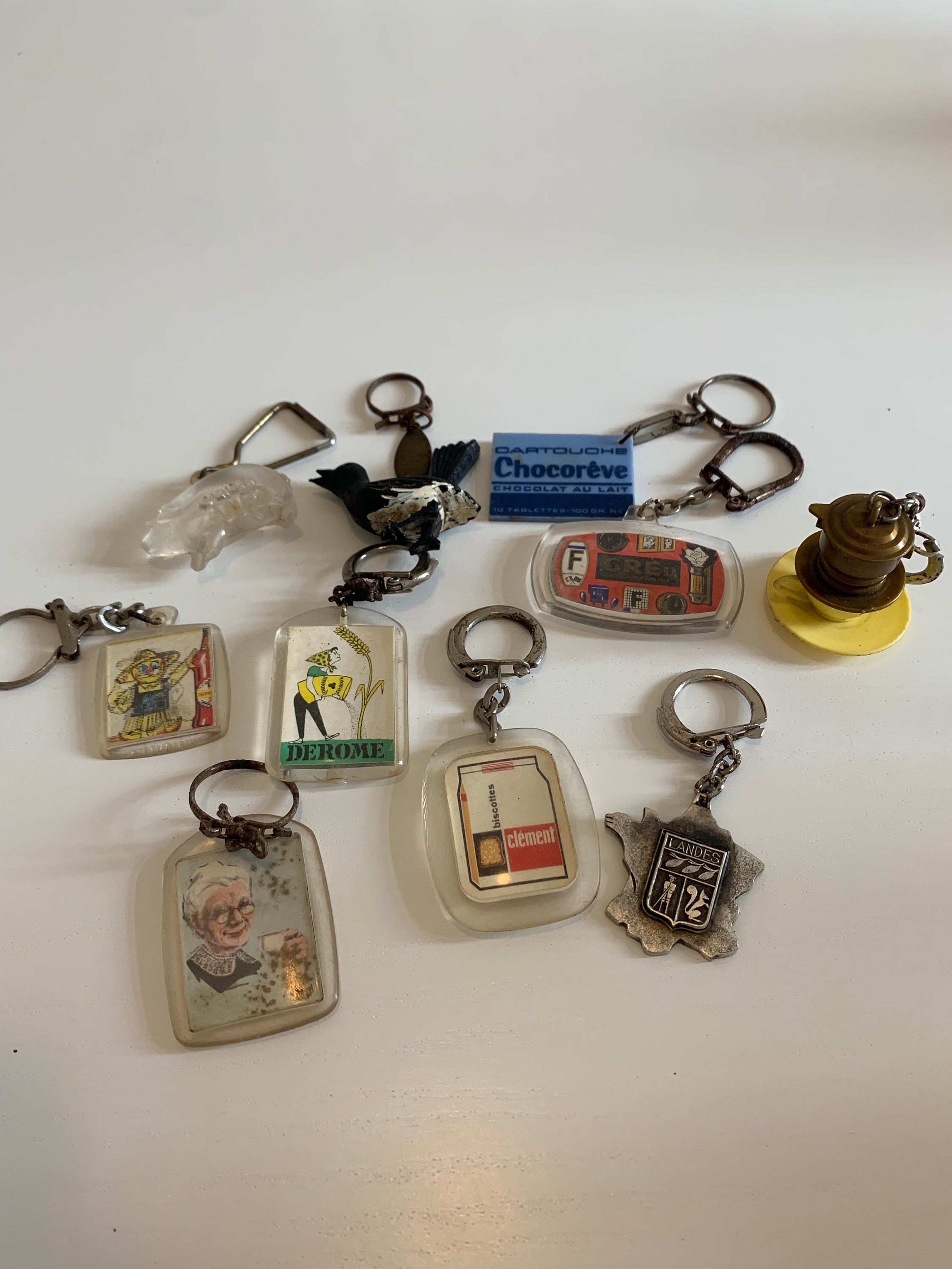 OLD Set of Ten Vintage Keychains! OLD Set of Ten Vintage Keychains!