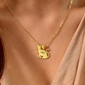 Personalized Cat Name Necklace: Sterling Silver Pet Memorial Jewelry
