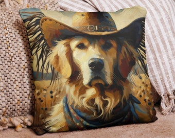 Housse de coussin de canapé décorative Western Dog, Taie d'oreiller personnalisée pour chien, Décoration intérieure, Décoration de salon, Idées cadeaux