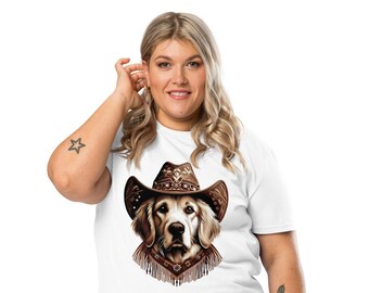 Camiseta Perro Western algodón orgánico, camiseta personalizada Perro, Ideas para regalo con Perro, Camiseta para amantes de los Perros,