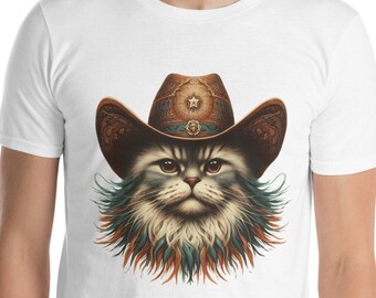 Camiseta Gato Western, camiseta personalizada, Ideas para regalo gato, Camiseta para amantes de los gatos, Regalo para amantes de los Gatos