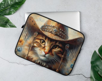 Funda portátil Gato Western, Funda para Ipad, Bolsa para ordenador portátil, Estuche para ordenador portátil, ideas para regalo.