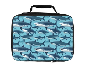 Sac à lunch requin | Glacière pour lunch scolaire | Boîte à lunch pour jeunes enfants | Sac à lunch isotherme unique | Cadeau de rentrée scolaire pour garçon | Grand requin blanc