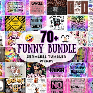 Grappige sublimatieontwerpen voor bekers: 70+ humoristische sarcastische png-wraps (digitale download)