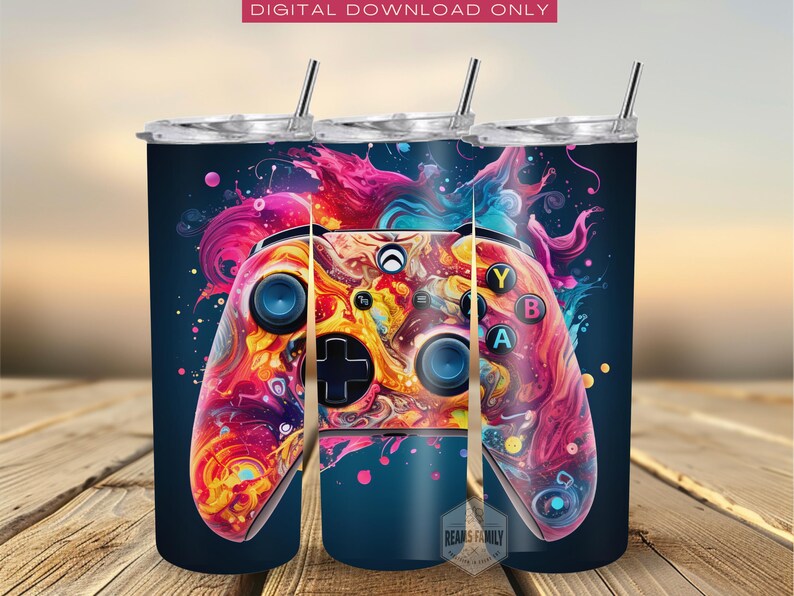 3D Video Game Controller 20 Oz Tumbler Sublimation Design (digital ...