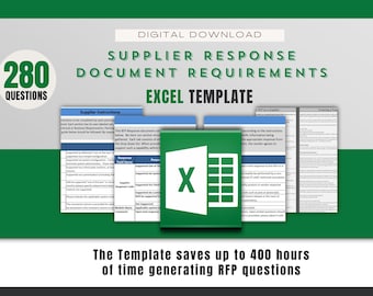 Tech Freelancer RFP-Vorlage: Lieferantenantwort-Fragebogen (Excel Digital Download)