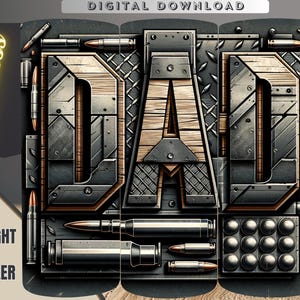Sublimeringsdesign för Armored Dad Bullets-tumbler (digital nedladdning)