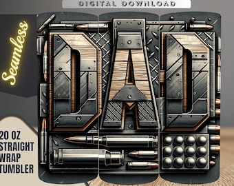 Design a sublimazione per proiettili Armored Dad Tumbler (download digitale)