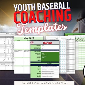 Modelli Excel per allenatori di baseball giovanili, scheda segnapunti della formazione, gestione dell'allenatore, programma di gioco, posizioni di campo, organizzatore della panchina