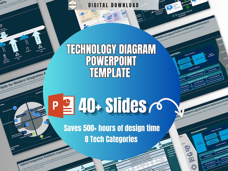 Tech Diagram Powerpoint Template: 40 Modern Presentation Slides (PPTX ...