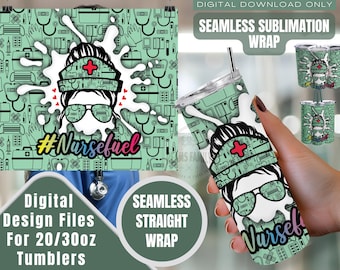 Nurse Petroleum Tumbler Design: Nahtlos Wrap (Digitaler Download)