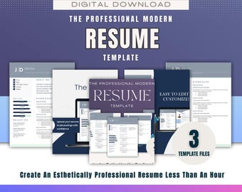 Modèle de CV moderne : Design professionnel, lettre de motivation (téléchargement numérique)