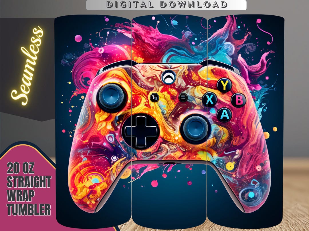 3D Video Game Controller 20 Oz Tumbler Sublimation Design (digital ...