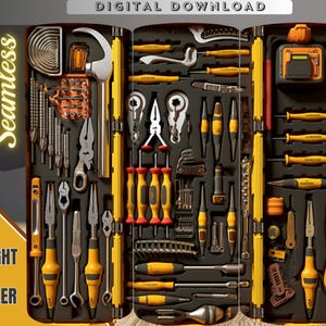 Tool Box Mechanic Tumbler Sublimation Design: Seamless Wrap (Digital Download)