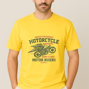Vintage Motorcycle Graphic T-Shirt – Born to Ride, Retro Biker Style, California LA Motor Riders Tee, Gift for Men & Women - Gift For Him