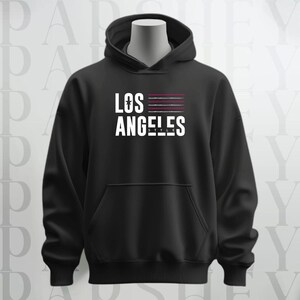 Los Angeles Printed Black Hooded,Winter Hoodie,Aesthetic Hoodie,Streetwear Hooded, Trendy Hoodie, Unisex Hoodie,Graphic Hoodie,Custom Hoodie