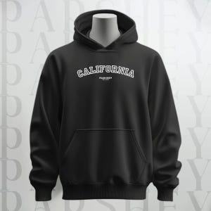 California Printed Black Hooded,Winter Hoodie,Aesthetic Hoodie, Streetwear Hooded, Trendy Hoodie, Unisex Hoodie,Graphic Hoodie,Custom Hoodie