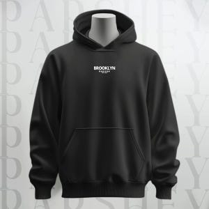 Brooklyn Printed Black Hooded,Winter Hoodie,Aesthetic Hoodie, Streetwear Hooded, Trendy Hoodie, Unisex Hoodie,Graphic Hoodie,Custom Hoodie