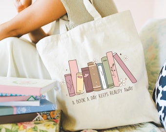 Buch Liebhaber Tasche, A Book A Day Bookish Tragetasche, Booktrovert Tasche, Buch Geschenke, Buch Canvas Tragetasche, Buch Liebhaber Geschenk, Buch Geschenke