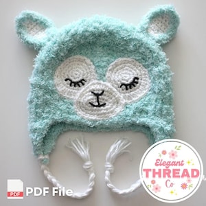 Crochet Llama Hat Pattern PDF – Baby to Adult Sizes – Fun Animal Beanie with Ears – DIY Alpaca Hat – Gift For Baby | Instant Download.