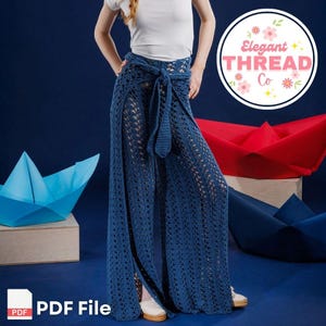 Crochet Wrap Pants Pattern PDF | Seabreeze Mesh Beach Pants | Beginner Friendly Summer Cover-Up | Digital Download.