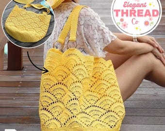 Crochet Beach Bag Pattern | Lacy Diamond Tote (PDF Pattern)