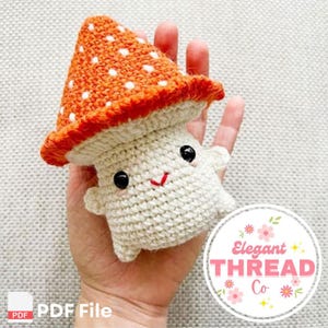 Mushroom friends, amigurumi crochet pattern, easy crochet pattern, digital instant download.