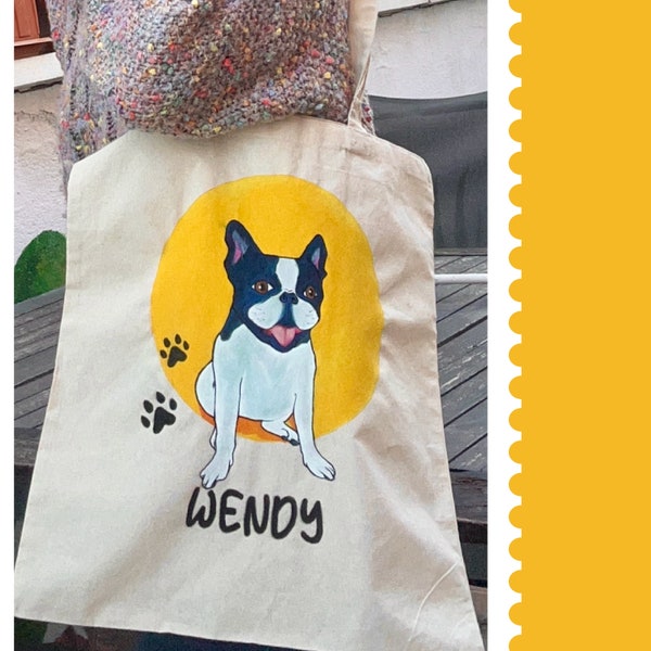 Bolsas personalizadas de mascotas, pintadas a mano