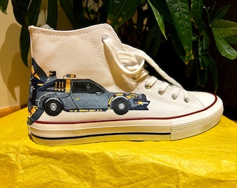 Personalized, hand-painted sneakers · Back to the future