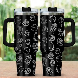 Star Wars 40oz Tumbler, Star Wars Characters Steel Tumbler, Darth Vader Jedi Gift, Disney movie Tumbler Cup, Star Wars Fan Drinkware