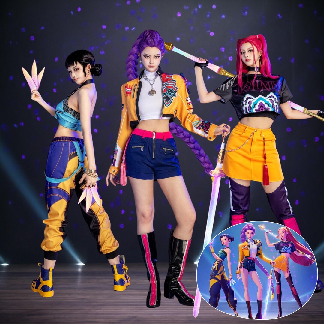 Huntrix Kpop Demon Hunters Cosplay Costume Adult Kid, Huntrix