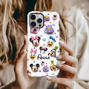 Cover personalizzata per telefono con Topolino e i suoi amici, cover con personaggi Disney, cover per iPhone con Topolino, accessori per telefono Disney, regalo per amanti Disney