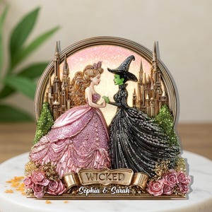 Custom Wicked Elphaba Glinda Acrylic Plaque, Best Friend Gift, Custom Wicked Decor, Broadway Musical Keepsake, Wizard of Oz Display