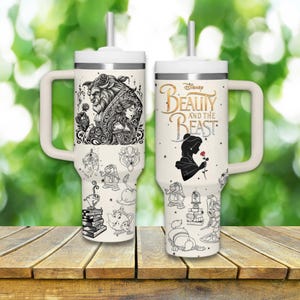 Beauty and the Beast Tumbler Cup, Beauty Belle Stainless Tumbler, Disney Princess 40oz Tumbler, Tale as Old as Time Coffee Tumbler