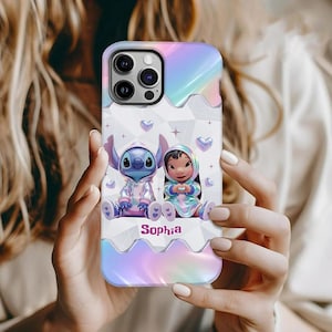 Lilo And Stitch Phone Case, Disney Stitch iPhone Cover, Blue Alien Love Phone Case, Stitch Fan Phone Accessories, Disneyland Phone Case