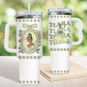 Tiana Tumbler 40oz, Disney Princess Tumbler Cup, The Princess and The Frog Tumbler 40oz, Disney Tiana Drinkware, Princess Tiana Gifts