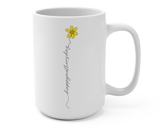 Happy Mother's Day Mug Floral My Best Gift Mom Yellow daisy sunflower with Love Daughter Son in-Law Minimalistic Gift for Her Lovely GIft