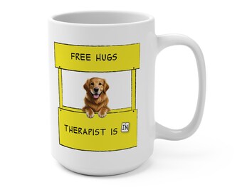 Mug for Golden Retriever Owner Fan Mom Dad Breeder Support Peanuts Lucy Therapy