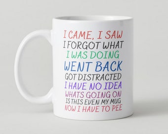 I Came I Saw I Forgot Mug - Funny Joke Coffee Cup Perfect Birthday Gift