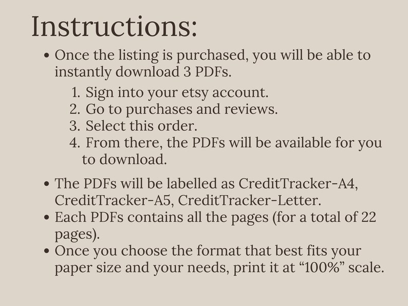 Annual credit score tracker monthly budget a4 a5 letter sizes