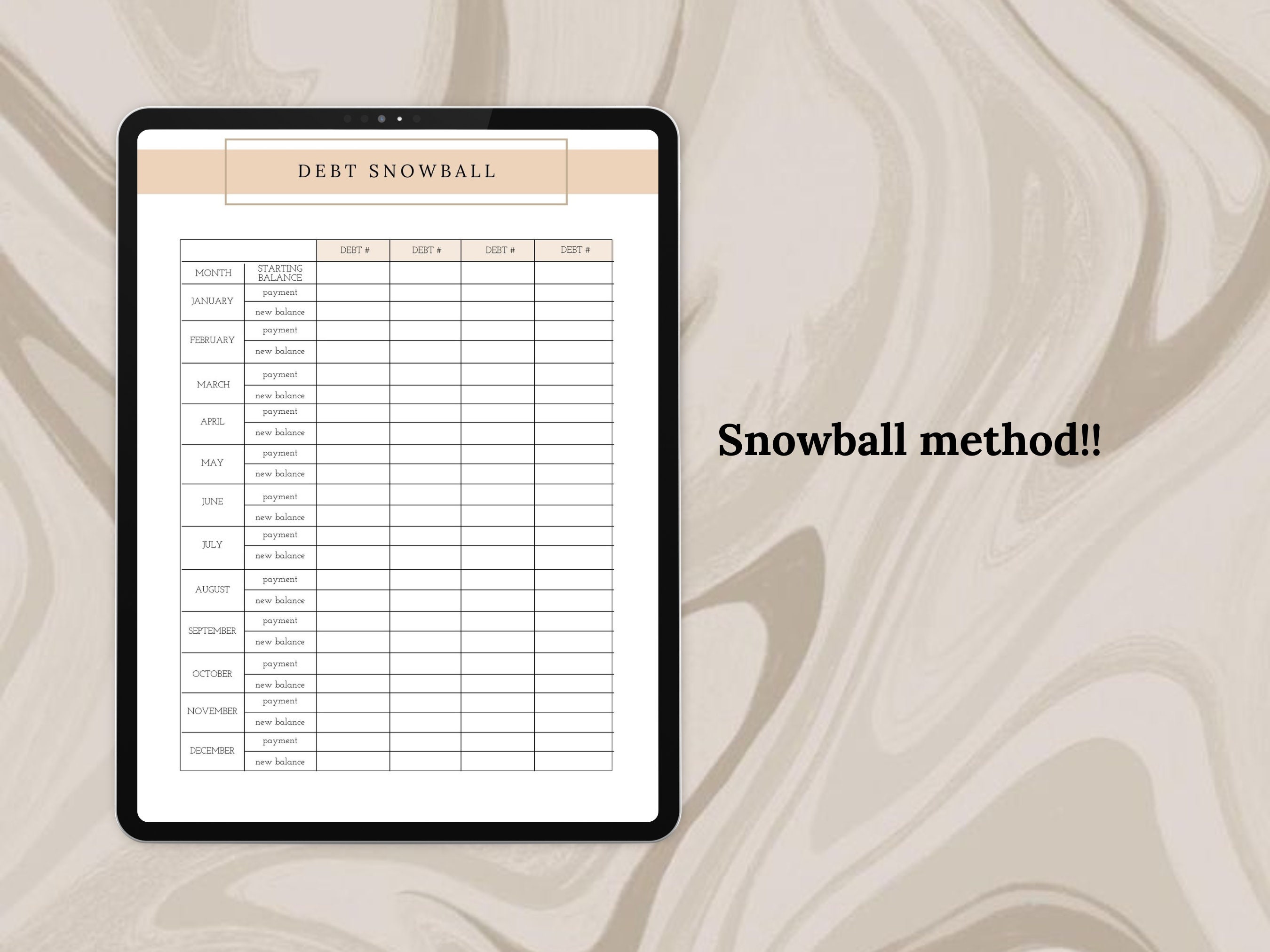Annual credit score tracker monthly budget a4 a5 letter sizes