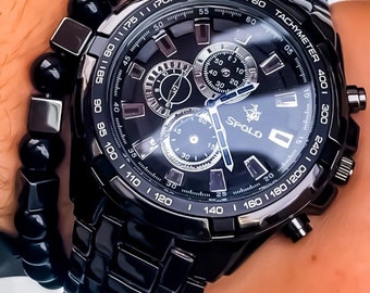 Steel Strap Men's Wristwatch Water Resistant + Bracelet