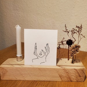 Holzaufsteller für Karten, Trockenblumen und/ oder Kerzen I Geschenk I Dankeschön I Kartenhalter l Blumenständer l Kerzenständer