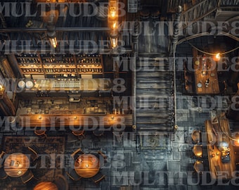 Inn Map,Battle Map,DnD Battle Map,Dungeons and Dragons, TableTop Simulator, Digital Map, 5e, Roll20, Fantasy Grounds, Foundry, VTT