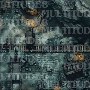 Mijnkaart, gevechtskaart, DnD Battle Map, Dungeons and Dragons, TableTop Simulator, digitale kaart, 5e, Roll20, Fantasy Grounds, Foundry, Instant Download