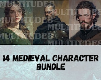 14 Character Portrait Picture Bundle, D&D Pictures, Player Portraits, Dungeons and Dragons, NPC Characters, Roll20, Fantasy Grounds, DND